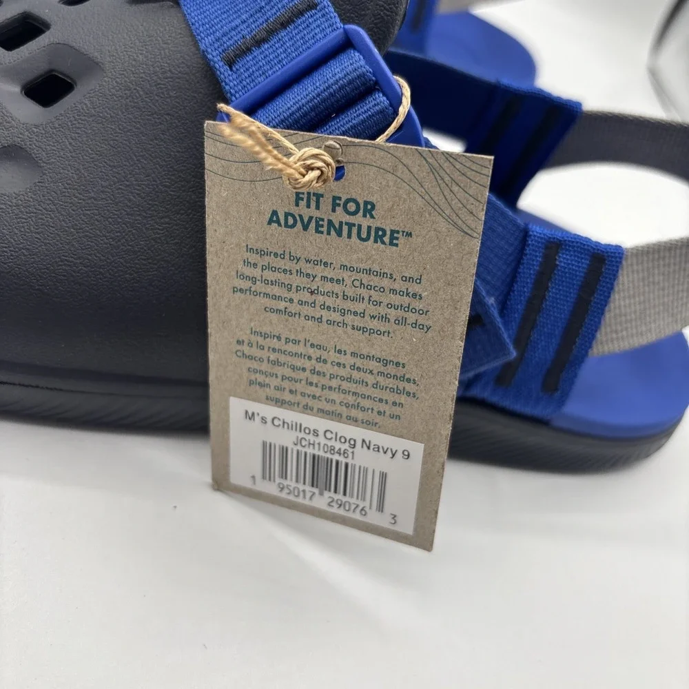Chaco Chillos Clogs‎ Navy Men's Size 9 Slip-On Comfort Foam Sandals New